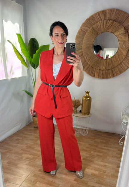 Conjunto coral chic